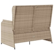 Afuera Living Rattan Steel & Polyester Reclining Patio Bench in Beige