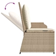 Afuera Living Rattan Steel & Polyester Reclining Patio Bench in Beige