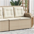 Afuera Living Rattan Steel & Polyester Reclining Patio Bench in Beige