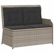 Afuera Living Contemporary Reclining Patio Bench in Light Gray