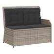 Afuera Living Contemporary Reclining Patio Bench in Light Gray