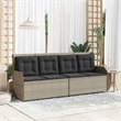 Afuera Living Contemporary Reclining Patio Bench in Light Gray
