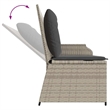 Afuera Living Contemporary Reclining Patio Bench in Light Gray
