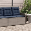 Afuera Living Standard PE Rattan Reclining Patio Bench in Gray