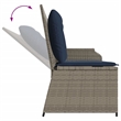 Afuera Living Standard PE Rattan Reclining Patio Bench in Gray