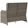 Afuera Living Standard PE Rattan Reclining Patio Bench in Gray