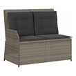 Afuera Living PE Rattan And Powder-Coated Steel Reclining Garden Bench in Gray