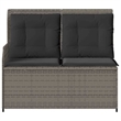 Afuera Living PE Rattan And Powder-Coated Steel Reclining Garden Bench in Gray