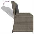 Afuera Living PE Rattan And Powder-Coated Steel Reclining Garden Bench in Gray