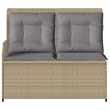 Afuera Living Standard PE Rattan Reclining Patio Bench in Beige And Light Gray