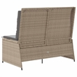 Afuera Living Standard PE Rattan Reclining Patio Bench in Beige And Light Gray