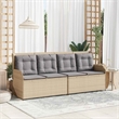 Afuera Living Standard PE Rattan Reclining Patio Bench in Beige And Light Gray