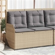 Afuera Living Standard PE Rattan Reclining Patio Bench in Beige And Light Gray