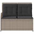 Afuera Living Contemporary PE Rattan Reclining Patio Bench in Light Gray
