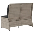 Afuera Living Contemporary PE Rattan Reclining Patio Bench in Light Gray