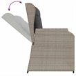 Afuera Living Contemporary PE Rattan Reclining Patio Bench in Light Gray