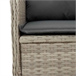 Afuera Living Contemporary PE Rattan Reclining Patio Bench in Light Gray