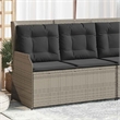 Afuera Living Contemporary PE Rattan Reclining Patio Bench in Light Gray