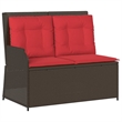 Afuera Living Poly Rattan And Powder-Coated Steel Reclining Patio Bench in Brown