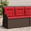 Afuera Living Poly Rattan And Powder-Coated Steel Reclining Patio Bench in Brown