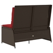 Afuera Living Poly Rattan And Powder-Coated Steel Reclining Patio Bench in Brown