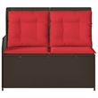 Afuera Living Poly Rattan And Powder-Coated Steel Reclining Patio Bench in Brown