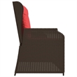 Afuera Living Poly Rattan And Powder-Coated Steel Reclining Patio Bench in Brown