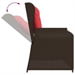 Afuera Living Poly Rattan And Powder-Coated Steel Reclining Patio Bench in Brown