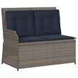 Afuera Living Contemporary Rattan Reclining Patio Bench in Gray