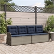 Afuera Living Contemporary Rattan Reclining Patio Bench in Gray