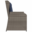 Afuera Living Contemporary Rattan Reclining Patio Bench in Gray