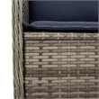 Afuera Living Contemporary Rattan Reclining Patio Bench in Gray
