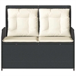 Afuera Living PE Rattan & Powder-Coated Steel Reclining Garden Bench in Black