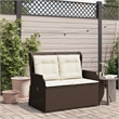 Afuera Living Contemporary PE Rattan Reclining Patio Bench in Brown