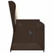 Afuera Living Contemporary PE Rattan Reclining Patio Bench in Brown