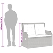 Afuera Living Medium Rattan & Powder-Coated Steel Reclining Garden Bench in Gray
