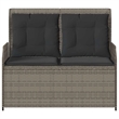 Afuera Living Medium Rattan & Powder-Coated Steel Reclining Garden Bench in Gray