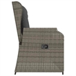 Afuera Living Medium Rattan & Powder-Coated Steel Reclining Garden Bench in Gray