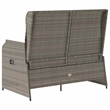 Afuera Living Medium Rattan & Powder-Coated Steel Reclining Garden Bench in Gray