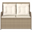 Afuera Living Contemporary Rattan Reclining Patio Bench in Beige