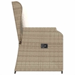 Afuera Living Contemporary Rattan Reclining Patio Bench in Beige