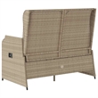 Afuera Living Contemporary Rattan Reclining Patio Bench in Beige