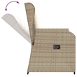 Afuera Living Contemporary Rattan Reclining Patio Bench in Beige