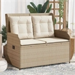 Afuera Living Contemporary Rattan Reclining Patio Bench in Beige
