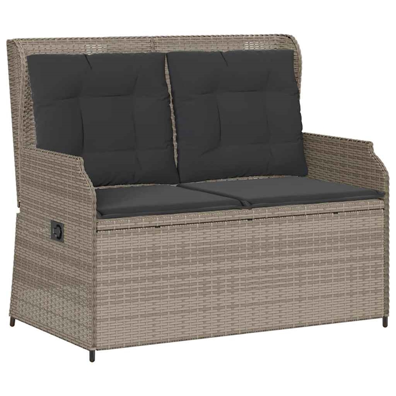 Afuera Living Contemporary Reclining Patio Bench in Light Gray