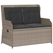 Afuera Living Contemporary Reclining Patio Bench in Light Gray