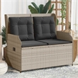 Afuera Living Contemporary Reclining Patio Bench in Light Gray