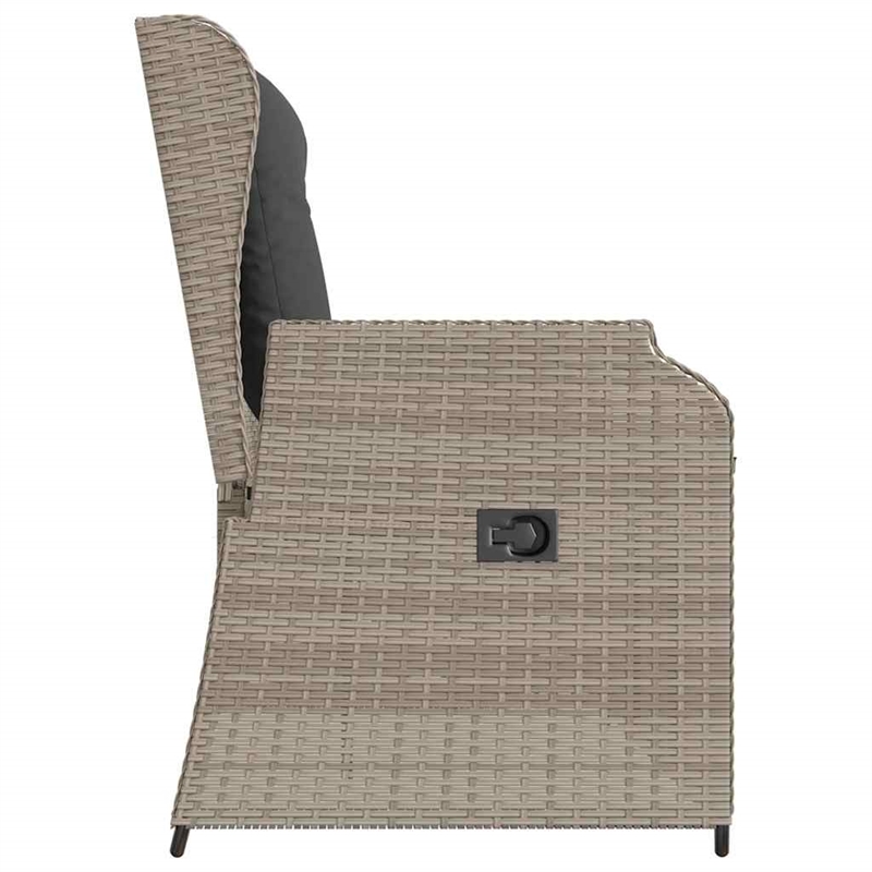 Afuera Living Contemporary Reclining Patio Bench in Light Gray