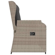 Afuera Living Contemporary Reclining Patio Bench in Light Gray