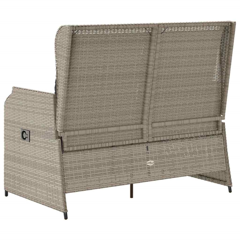 Afuera Living Contemporary Reclining Patio Bench in Light Gray